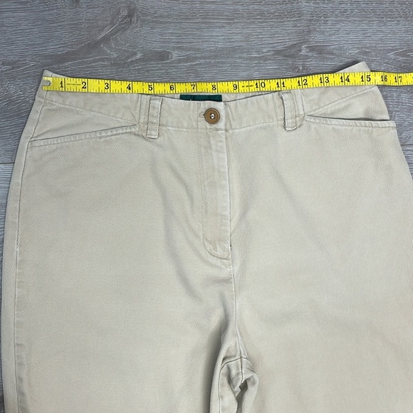 Vintage Lauren Ralph Lauren 100% Cotton Textured High Waisted Pants 10 - Picture 4 of 14